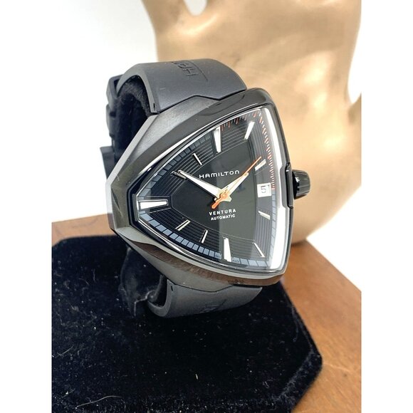 Hamilton Men's Watch H245850 Ventura Elvis80 Swiss Automatic Black Rubber 42mm - Picture 1 of 15